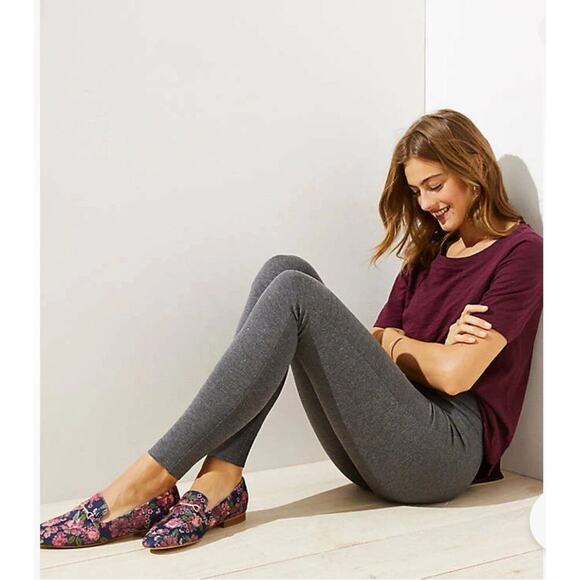 LOFT Pants LEGGINGS IN SHIMMER PONTE Womens NWT SPARKLING Black Size Medium - Picture 3 of 7